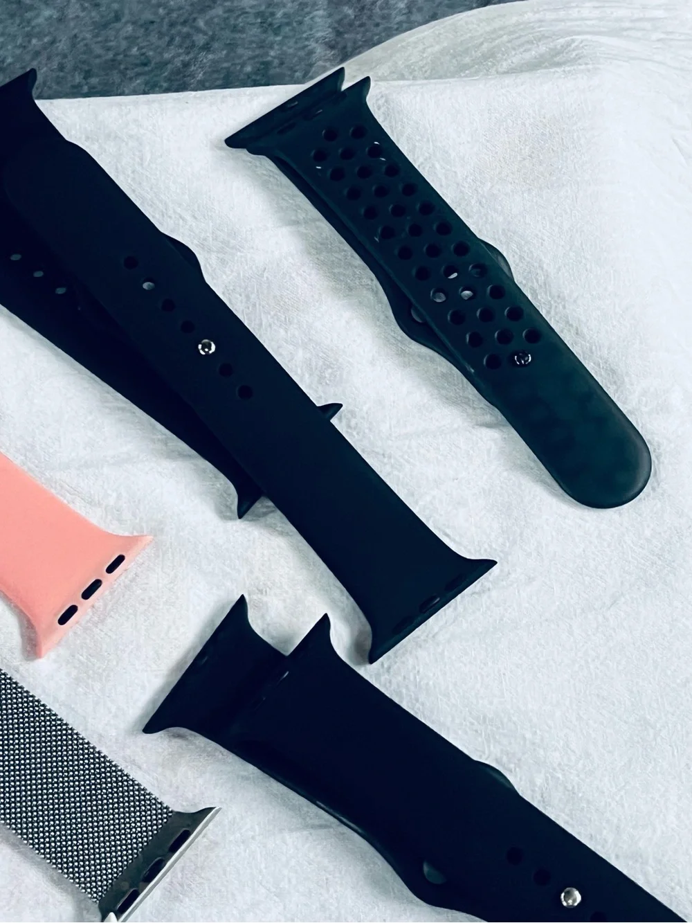 Apple Watch Bands Set - Black, White, Pink, Coral, Silver, Burgundy
